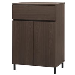 キッチンキャビネット ウォールナット/ブラック お客様組立 KCBL-590H