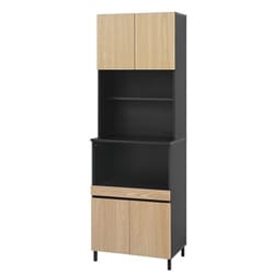 キッチンキャビネット ライトナチュラル/ブラック お客様組立 KCB-590BT