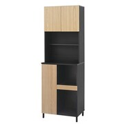 KCB-590ST [キッチンキャビネット ライトナチュラル/ブラック お客様組立]