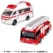GFPITOM650 TOM28 トミカ ワッペン 2枚セット トヨタ ハイメディック救急車・日野 はしご付消防車 [キャラクターグッズ]