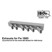 PBU7201 1/72 Fw190D系用 排気管 3Dプリント IBG用（72U001） [プラモデル用パーツ]