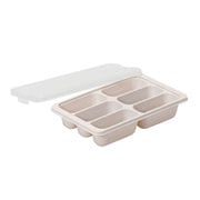LD-340 [冷凍 保存 容器 小分け トレー お弁当 おかず 離乳食 作り置き 70ml×6マス 2個組 ワームグレー]