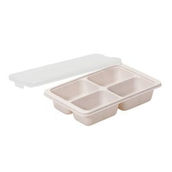冷凍 保存 容器 小分け トレー お弁当 おかず 離乳食 作り置き 130ml×4マス 2個組 ワームグレー LD-341