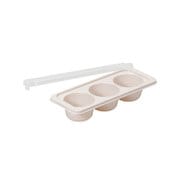 LD-342 [冷凍 保存 容器 小分け トレー お弁当 おかず 離乳食 作り置き 6号カップ×3マス 2個組 ワームグレー]
