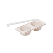 LD-343 [冷凍 保存 容器 小分け トレー お弁当 おかず 離乳食 作り置き 9号カップ×2マス 2個組 ワームグレー]