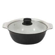 卓上鍋 両手鍋 IH 24cm ガラス蓋付 セラミック ビストロ カローレ NQ-0053