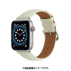 IQ-AW011B41-IV [Apple Watch 41/40/38mm キルティング レザーベルト （011） アイボリー]