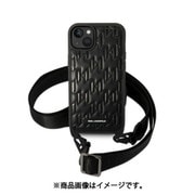 KLHCP14MSTMMK [iPhone 14 Plus用 KARL-CROSSBODY STRAP CASE MONOGRAM WITH PLAQUE LOGO - BLACK]