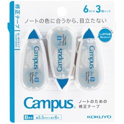 キャンパス修正テープ 使い切り B罫用（テープ幅5.5mm） 6m 3個パック TW-NT305X3