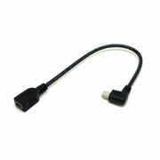 mini USB延長ケーブル 0.2m 左L型 ブラック CA2324