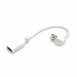 USB 3.0 延長ケーブル 0.2m 上L型 ホワイト CA2706