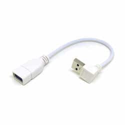USB 3.0 延長ケーブル 0.2m 下L型 ホワイト CA2713