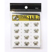 E-ST31-SL [爪スタッズ クラウン型 シルバーカラー 14×9mm 12個入り]