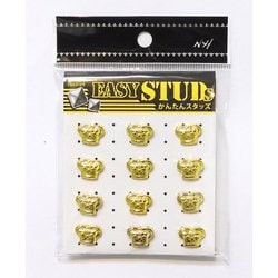 E-ST31-GL [爪スタッズ クラウン型 ゴールドカラー 14×9mm 12個入り]