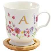 パルテール マグカップ 約350ml /木製コースター付/ イニシャル / 「A」 112101
