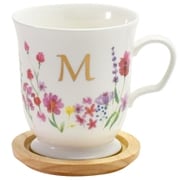 パルテール マグカップ 約350ml /木製コースター付/ イニシャル / 「M」 112104