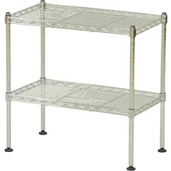 ミニスチールラック2段 幅45cm メッキ KS-MR2D メッキ