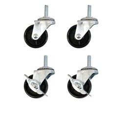 19mm/25mmスチールラック用 キャスター （PP） 4個セット CC-600 BK