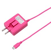 AC充電器 microUSBケーブル一体型 2.5m 1.8A スイングプラグ採用 ピンク BACM1825PK