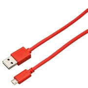 両面microUSBメッシュケーブル 2A 1m レッド BUSMRM100RD