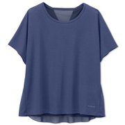 ハイブリッドベントチュールティー HYBRID VENT TULLE TEE DC723100 ディープブルー(EP) Lサイズ [フィットネス ヨガ シャツ レディース]