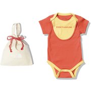 ショートスリーブロンパースアンド2Pビブ B S/S Rompers&2P Bib NTB12354 レトロオレンジ(RO) 70サイズ [ベビー ロンパース&ビブセット]
