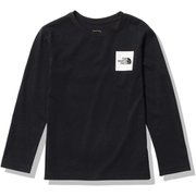 ロングスリーブスモールスクエアロゴティー L/S Small Square Logo Tee NTJ32357 ブラック(K) 120サイズ [アウトドア トップス キッズ]