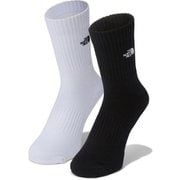 TNF ロゴ 2P クルー ユニセックス ソックス TNFブラック×TNFホワイト（KW） Mサイズ（25-27cm） NN82310