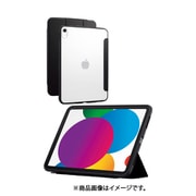 iPad 10.9インチ 第10世代(2022)用 ケース ソフトレザー カバー 手帳型 スリープ対応 マグネット フラップ 2アングル スタンド機能付 耐衝撃 背面クリア 軽量 薄型 TOUGH SLIM LITE ブラック TB-A22RTSLFCBK