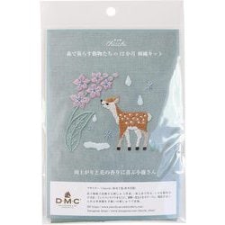 JPT68 [CHICCHI 森で暮らす動物たちの12か月 図案付き刺繍キット〈雨上がりと花の香りに喜ぶ小鹿さん〉]