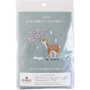 JPT68 [CHICCHI 森で暮らす動物たちの12か月 図案付き刺繍キット〈雨上がりと花の香りに喜ぶ小鹿さん〉]