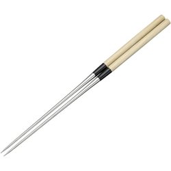 本焼ステンレス 朴柄盛箸 180mm BML2205