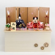 収納飾り 親王二人収納飾り コンパクト 「花香」 伝統工芸 家具調 Koei-304202-1A