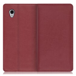 WORK10AO-RD-SENP [LOOF Royale AQUOS sense plus用 本革スマホケース/スタンド機能＆カードポケット付き ワインレッド]