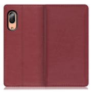 WORK10AO-RD-SEN3 [LOOF Royale AQUOS sense3/sense3 lite/sense3 basic用 本革スマホケース/スタンド機能＆カードポケット付き ワインレッド]