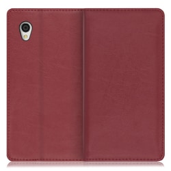 WORK10AO-RD-SEN2 [LOOF Royale AQUOS sense2（かんたん）用 本革スマホケース/スタンド機能＆カードポケット付き ワインレッド]