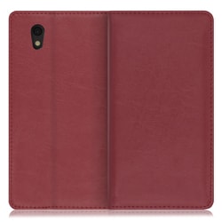 WORK10AO-RD-SEN [LOOF Royale AQUOS sense basic/sense lite用 本革スマホケース/スタンド機能＆カードポケット付き ワインレッド]