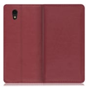 WORK10AO-RD-SEN [LOOF Royale AQUOS sense basic/sense lite用 本革スマホケース/スタンド機能＆カードポケット付き ワインレッド]