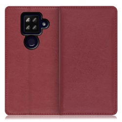 WORK10AO-RD-ASE4P [LOOF Royale AQUOS sense4 plus用 本革スマホケース/スタンド機能＆カードポケット付き ワインレッド]