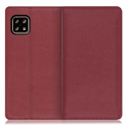 WORK10AO-RD-ASE4 [LOOF Royale AQUOS sense5G/sense4 basic/sense4 lite用 本革スマホケース/スタンド機能＆カードポケット付き ワインレッド]