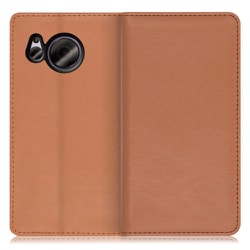 LOOF Royale AQUOS sense7 Plus用 本革スマホケース/スタンド機能＆カードポケット付き ブラウン WORK10AO-BN-ASE7P