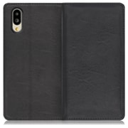 WORK10AO-BK-SMP65G [LOOF Royale AQUOS シンプルスマホ6用 本革スマホケース/スタンド機能＆カードポケット付き ブラック]