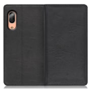 WORK10AO-BK-SEN3 [LOOF Royale AQUOS sense3/sense3 lite/sense3 basic用 本革スマホケース/スタンド機能＆カードポケット付き ブラック]