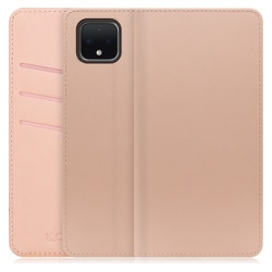 WORK13GG-NEWPK-PX4XL [LOOF SKIN Google Pixel 4 XL用 PUレザースマホケース/スタンド機能＆カードポケット付き シャンパンローズ]