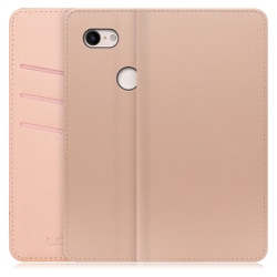 WORK13GG-NEWPK-PX3XL [LOOF SKIN Google Pixel 3 XL用 PUレザースマホケース/スタンド機能＆カードポケット付き シャンパンローズ]