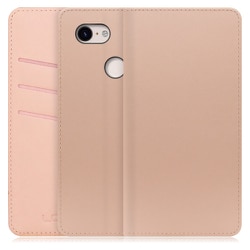 WORK13GG-NEWPK-PX3 [LOOF SKIN Google Pixel 3用 PUレザースマホケース/スタンド機能＆カードポケット付き シャンパンローズ]