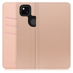 WORK13GG-NEWPK-GPX4A [LOOF SKIN Google Pixel 4a用 PUレザースマホケース/スタンド機能＆カードポケット付き シャンパンローズ]