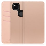WORK13GG-NEWPK-GPX4A [LOOF SKIN Google Pixel 4a用 PUレザースマホケース/スタンド機能＆カードポケット付き シャンパンローズ]
