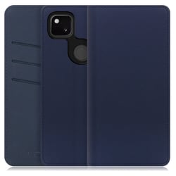 WORK13GG-NEWNY-GPX4A [LOOF SKIN Google Pixel 4a用 PUレザースマホケース/スタンド機能＆カードポケット付き ネイビー]