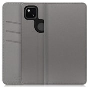 WORK13GG-NEWGY-GPX4A [LOOF SKIN Google Pixel 4a用 PUレザースマホケース/スタンド機能＆カードポケット付き グレー]